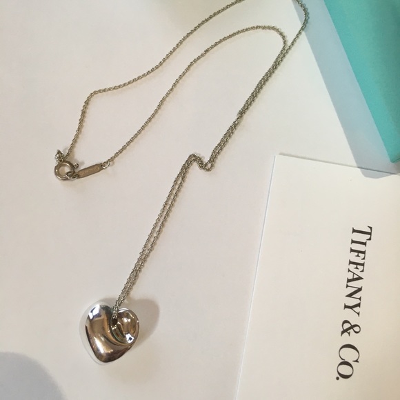 Tiffany Heart Necklace Vintage 16” Sterling Silver - Picture 3 of 7